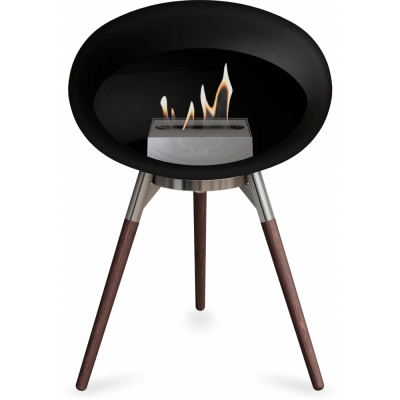 Le Feu - Dome Ground Low Bioethanol-Kamin Schwarz Stahl poliert | Eiche geräuchert | Stahl