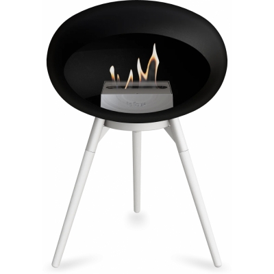 Le Feu - Dome Ground Low Bioethanol-Kamin Schwarz Weiß | Eiche weiß | Stahl