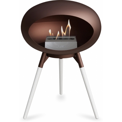 Le Feu - Dome Ground Low Bioethanol-Kamin Mocca Mocca | Eiche weiß | Stahl