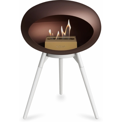 Le Feu - Dome Ground Low Bioethanol-Kamin Mocca Weiß | Eiche weiß | Roségold