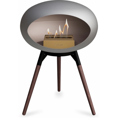Le Feu - Dome Ground Low Bioethanol-Kamin Nickel Schwarz | Eiche geräuchert | Roségold