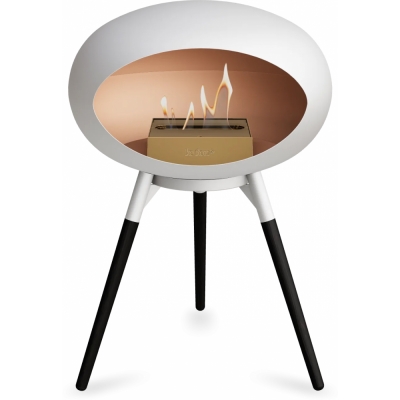 Le Feu - Dome Ground Low Bioethanol-Kamin Weiß Weiß | Eiche schwarz | Roségold