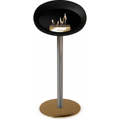Le Feu - Dome Ground Steel High Bioethanol-Kamin Schwarz Stahl poliert | Ø60 mm | Roségold | Roségold