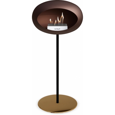Le Feu - Dome Ground Steel High Bioethanol-Kamin Mocca Schwarz | Ø25 mm | Roségold | Stahl
