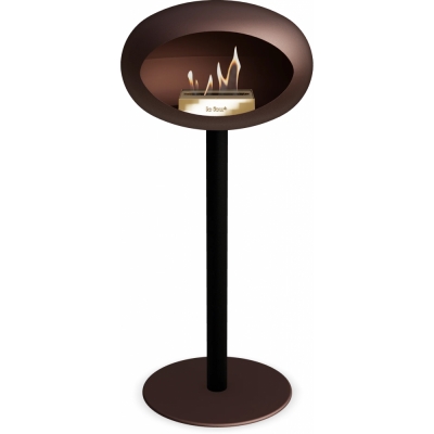 Le Feu - Dome Ground Steel High Bioethanol-Kamin Mocca Schwarz | Ø60 mm | Mocca | Roségold
