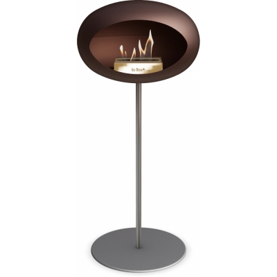 Le Feu - Dome Ground Steel High Bioethanol-Kamin Mocca Stahl poliert | Ø25 mm | Nickel | Roségold