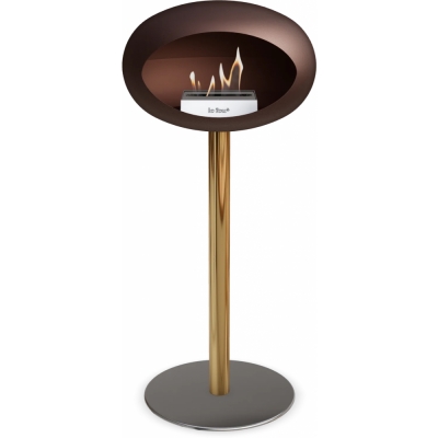 Le Feu - Dome Ground Steel High Bioethanol-Kamin Mocca Roségold | Ø60 mm | Stahl poliert | Stahl