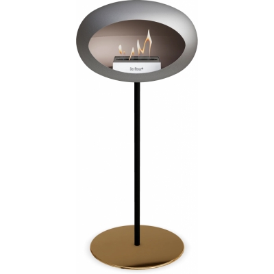 Le Feu - Dome Ground Steel High Bioethanol-Kamin Nickel Schwarz | Ø25 mm | Roségold | Stahl