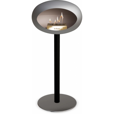 Le Feu - Dome Ground Steel High Bioethanol-Kamin Nickel Schwarz | Ø60 mm | Stahl poliert | Roségold