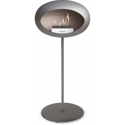 Le Feu - Dome Ground Steel High Bioethanol-Kamin Nickel Stahl poliert | Ø25 mm | Stahl poliert | Stahl
