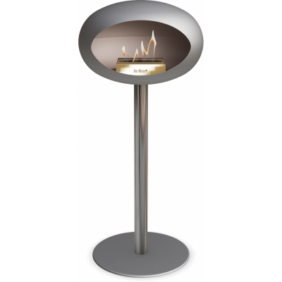 Le Feu - Dome Ground Steel High Bioethanol-Kamin Nickel Stahl poliert | Ø60 mm | Nickel | Roségold