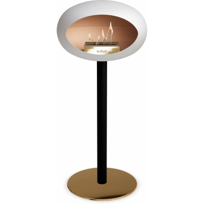 Le Feu - Dome Ground Steel High Bioethanol-Kamin Weiß Schwarz | Ø60 mm | Roségold | Roségold