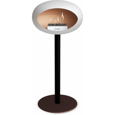 Le Feu - Dome Ground Steel High Bioethanol-Kamin Weiß Schwarz | Ø60 mm | Mocca | Stahl