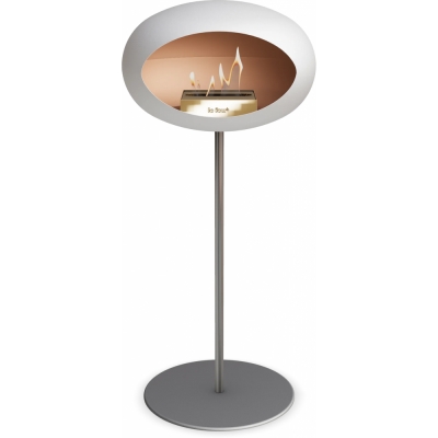 Le Feu - Dome Ground Steel High Bioethanol-Kamin Weiß Stahl poliert | Ø25 mm | Nickel | Roségold