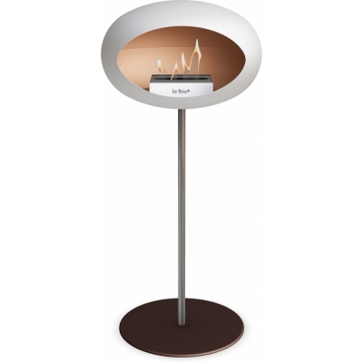 Le Feu - Dome Ground Steel High Bioethanol-Kamin Weiß Stahl poliert | Ø25 mm | Mocca | Stahl