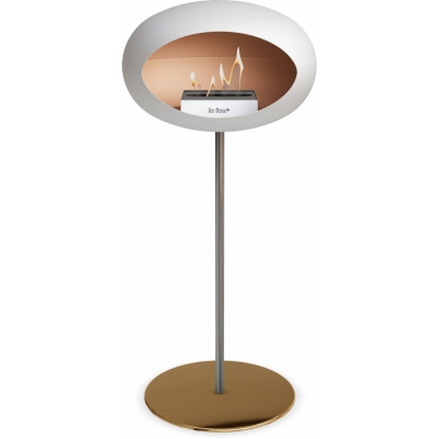 Le Feu - Dome Ground Steel High Bioethanol-Kamin Weiß Stahl poliert | Ø25 mm | Roségold | Stahl