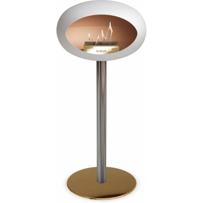 Le Feu - Dome Ground Steel High Bioethanol-Kamin Weiß Stahl poliert | Ø60 mm | Roségold | Roségold