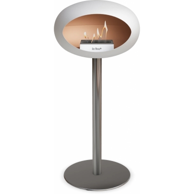 Le Feu - Dome Ground Steel High Bioethanol-Kamin Weiß Stahl poliert | Ø60 mm | Stahl poliert | Stahl
