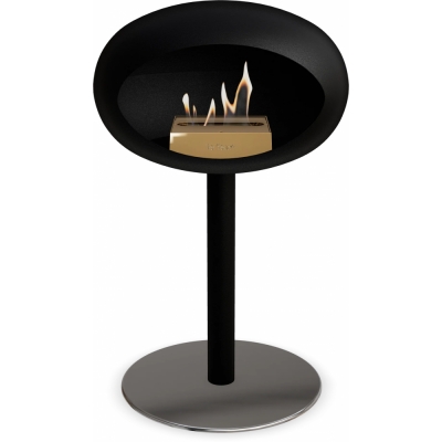 Le Feu - Dome Ground Steel Low Bioethanol-Kamin Schwarz Schwarz | Ø60 mm | Stahl poliert | Roségold