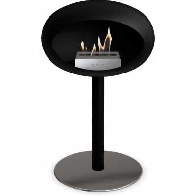 Le Feu - Dome Ground Steel Low Bioethanol-Kamin Schwarz Schwarz | Ø60 mm | Stahl poliert | Stahl