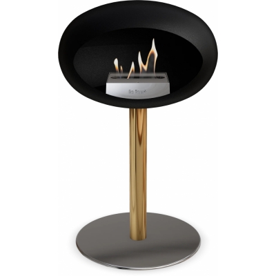 Le Feu - Dome Ground Steel Low Bioethanol-Kamin Schwarz Roségold | Ø60 mm | Stahl poliert | Stahl