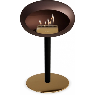 Le Feu - Dome Ground Steel Low Bioethanol-Kamin Mocca Schwarz | Ø60 mm | Roségold | Roségold