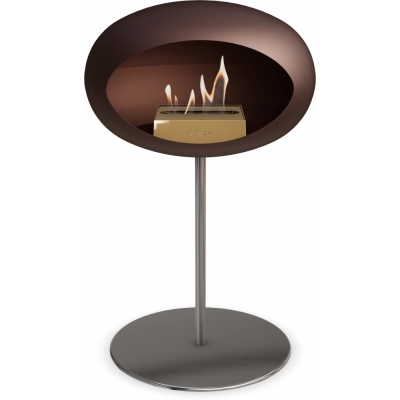 Le Feu - Dome Ground Steel Low Bioethanol-Kamin Mocca Stahl poliert | Ø25 mm | Stahl poliert | Roségold