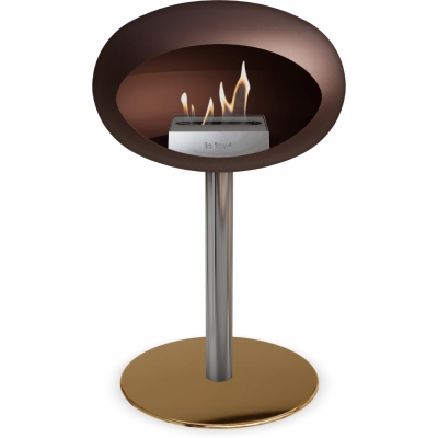Le Feu - Dome Ground Steel Low Bioethanol-Kamin Mocca Stahl poliert | Ø60 mm | Roségold | Stahl