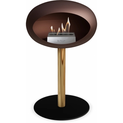Le Feu - Dome Ground Steel Low Bioethanol-Kamin Mocca Roségold | Ø60 mm | Schwarz | Stahl