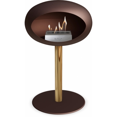 Le Feu - Dome Ground Steel Low Bioethanol-Kamin Mocca Roségold | Ø60 mm | Mocca | Stahl
