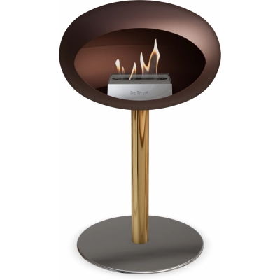 Le Feu - Dome Ground Steel Low Bioethanol-Kamin Mocca Roségold | Ø60 mm | Stahl poliert | Stahl