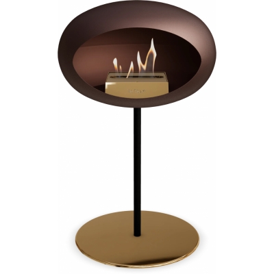 Le Feu - Dome Ground Steel Low Bioethanol-Kamin Mocca Schwarz | Ø25 mm | Roségold | Roségold