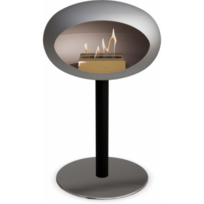 Le Feu - Dome Ground Steel Low Bioethanol-Kamin Nickel Schwarz | Ø60 mm | Stahl poliert | Roségold