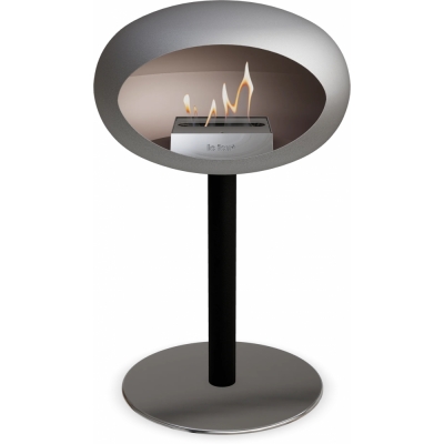 Le Feu - Dome Ground Steel Low Bioethanol-Kamin Nickel Schwarz | Ø60 mm | Stahl poliert | Stahl