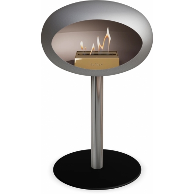 Le Feu - Dome Ground Steel Low Bioethanol-Kamin Nickel Stahl poliert | Ø60 mm | Schwarz | Roségold