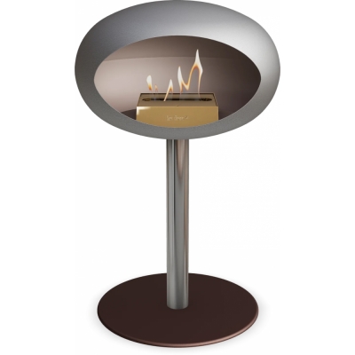 Le Feu - Dome Ground Steel Low Bioethanol-Kamin Nickel Stahl poliert | Ø60 mm | Mocca | Roségold