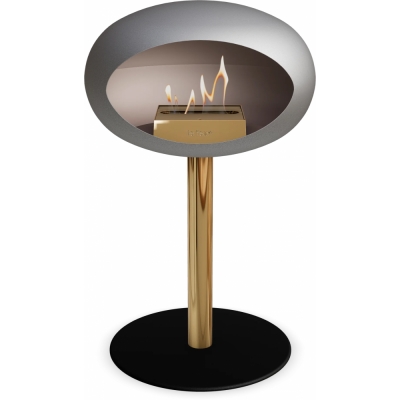Le Feu - Dome Ground Steel Low Bioethanol-Kamin Nickel Roségold | Ø60 mm | Schwarz | Roségold