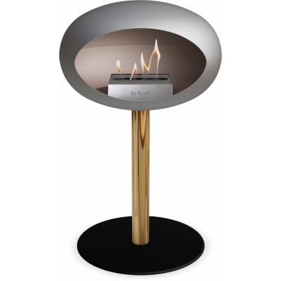 Le Feu - Dome Ground Steel Low Bioethanol-Kamin Nickel Roségold | Ø60 mm | Schwarz | Stahl