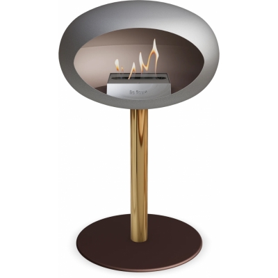 Le Feu - Dome Ground Steel Low Bioethanol-Kamin Nickel Roségold | Ø60 mm | Mocca | Stahl