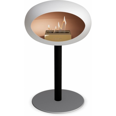 Le Feu - Dome Ground Steel Low Bioethanol-Kamin Weiß Schwarz | Ø60 mm | Nickel | Roségold