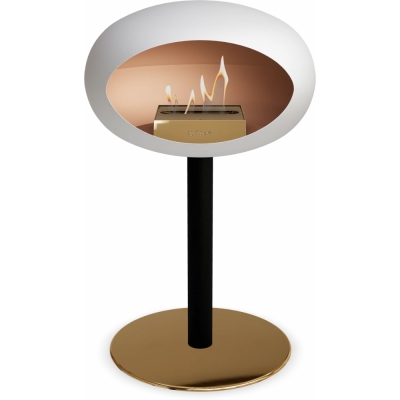 Le Feu - Dome Ground Steel Low Bioethanol-Kamin Weiß Schwarz | Ø60 mm | Roségold | Roségold