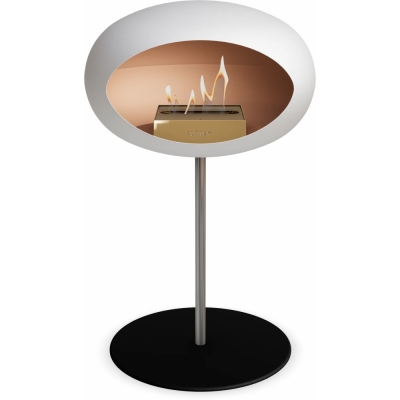 Le Feu - Dome Ground Steel Low Bioethanol-Kamin Weiß Stahl poliert | Ø25 mm | Schwarz | Roségold