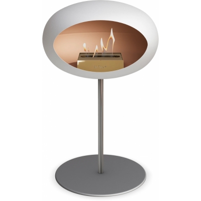 Le Feu - Dome Ground Steel Low Bioethanol-Kamin Weiß Stahl poliert | Ø25 mm | Nickel | Roségold