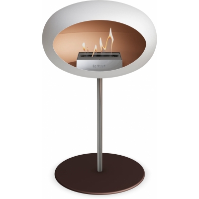 Le Feu - Dome Ground Steel Low Bioethanol-Kamin Weiß Stahl poliert | Ø25 mm | Mocca | Stahl