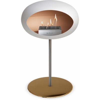 Le Feu - Dome Ground Steel Low Bioethanol-Kamin Weiß Stahl poliert | Ø25 mm | Roségold | Stahl