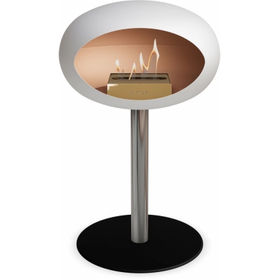 Le Feu - Dome Ground Steel Low Bioethanol-Kamin Weiß Stahl poliert | Ø60 mm | Schwarz | Roségold