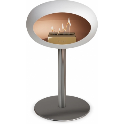 Le Feu - Dome Ground Steel Low Bioethanol-Kamin Weiß Stahl poliert | Ø60 mm | Stahl poliert | Roségold