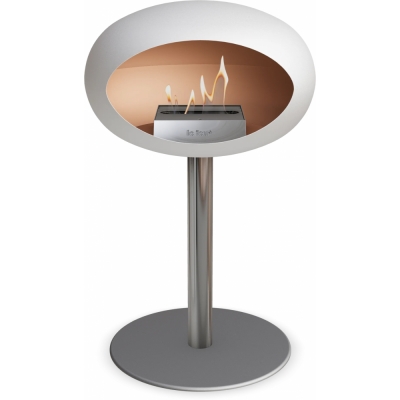 Le Feu - Dome Ground Steel Low Bioethanol-Kamin Weiß Stahl poliert | Ø60 mm | Nickel | Stahl