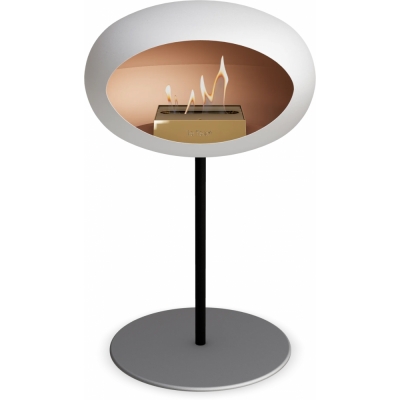 Le Feu - Dome Ground Steel Low Bioethanol-Kamin Weiß Schwarz | Ø25 mm | Nickel | Roségold