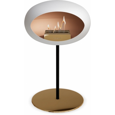 Le Feu - Dome Ground Steel Low Bioethanol-Kamin Weiß Schwarz | Ø25 mm | Roségold | Roségold